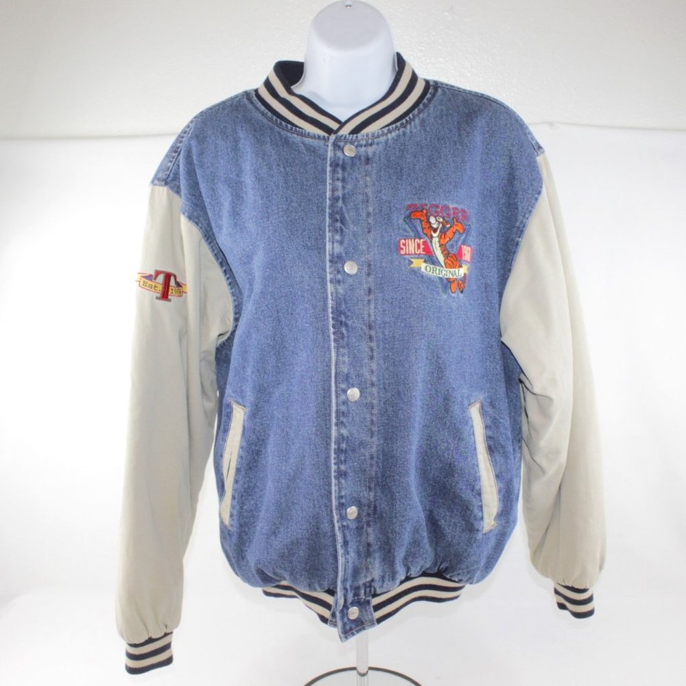 VTG 90s Disney Tigger Top Performance Embroidered Varsity Jacket Coat Size Small